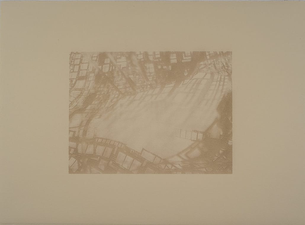 Urban Shadows 4 A picture of the back side of a painting.