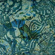 A close up of the water surface with various shapes and colors.