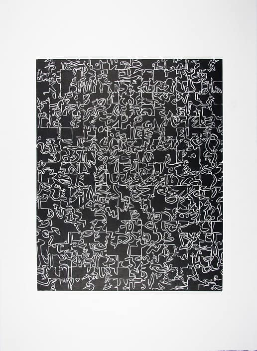 Word-Map-2 A black and white picture of a puzzle piece pattern