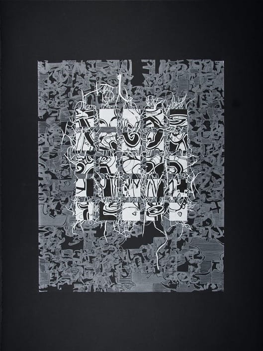 Word-Map-Grid-6 A black and white picture of a square with many faces